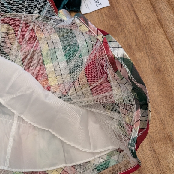 NWT! Iris & Ivy Plaid Stretch Velvet & Taffeta Party Dress - Picture 13 of 14